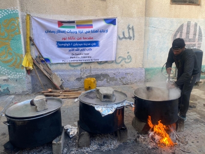 الإغاثة الزراعية توفر 800 وجبة ساخنة للأسر النازحة في مراكز الإيواء بغزة